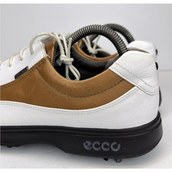 Ecco Womens Classic Leather Gore-Tex Golf Soft Spikes Shoes White/Brown 40/9-9.5 - Picture 7 of 15